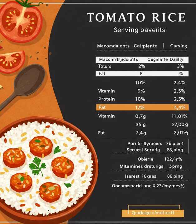Tomato rice Nutrition Info. (per serving):